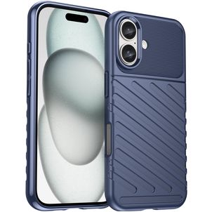 Mobigear Groove iPhone 16 Hoesje Flexibel TPU Backcover - Blauw