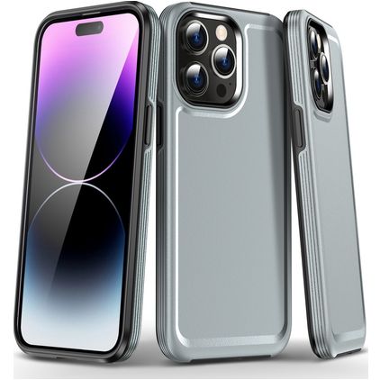 Mobigear Slim Armor iPhone 15 Pro Max Hoesje Hardcase Backcover Shockproof - Grijs