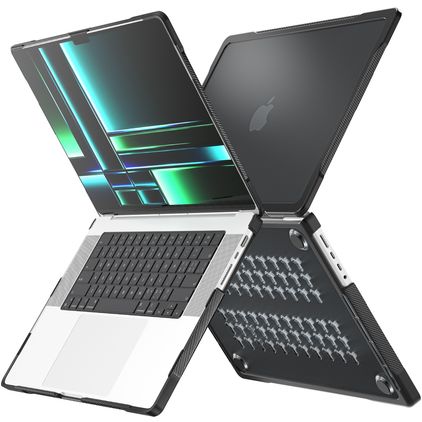 Mobigear Shockproof Pro MacBook Pro 14 Inch (2021-2026) Hoes Hardshell Laptopcover MacBook Case - Zwart - Model A2442 / A2779 / A2918 / A2992 / A3401 / A3112 / A3434 / A3427 / A3426