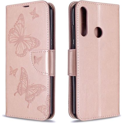 Mobigear Butterfly Huawei Y6p Hoesje Bookcase Portemonnee - Roségoud