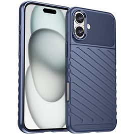 Mobigear Groove iPhone 16 Plus Hoesje Flexibel TPU Backcover - Blauw