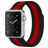 Mobigear Color Loop Milanese Apple Watch Bandje Magneetsluiting - 42/41/40/38 mm - Zwart / Rood