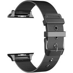 Mobigear Buckle Loop Milanese Apple Watch Bandje Gespsluiting - 42/41/40/38 mm - Zwart