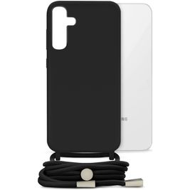 Mobilize Lanyard Gelly Samsung Galaxy S23 FE Flexibel TPU Hoesje met koord - Zwart