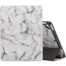 Mobigear Tri-Fold Marble iPad 5 (2017) Hoes Bookcase + Stylus Houder - Grijs