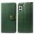 Mobigear Snap Button Samsung Galaxy S21 FE Hoesje Bookcase Portemonnee - Groen