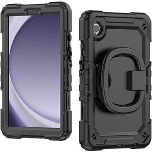 Mobilize Rotating Defender Samsung Galaxy Tab A9 (2023) Hoes Hard Kunststof,Siliconen Backcover + Schouderband + Standaard - Zwart