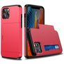 Mobigear Card iPhone 12 Pro Hoesje Hardcase Backcover Shockproof met Pasjeshouder - Rood
