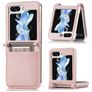 Mobigear Excellent Samsung Galaxy Z Flip 5 Hoesje Hardcase Backcover met Pasjeshouder - Roségoud