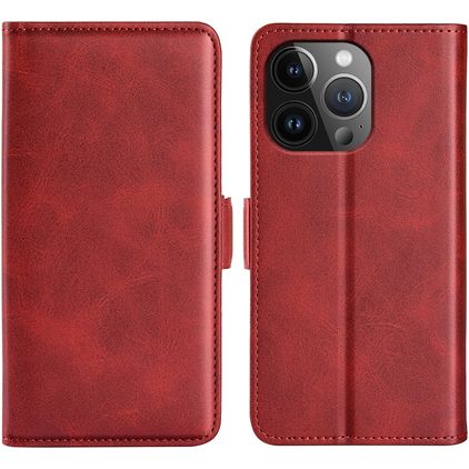 Mobigear Slim Magnet iPhone 15 Pro Hoesje Bookcase Portemonnee - Rood
