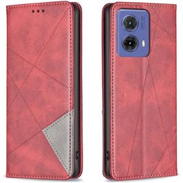 Mobigear Rhombus Slim Motorola Moto G85 Hoesje Bookcase - Rood