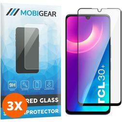 Mobigear Premium TCL 30 Plus Glazen Screenprotector - Case Friendly - Zwart (3-Pack)