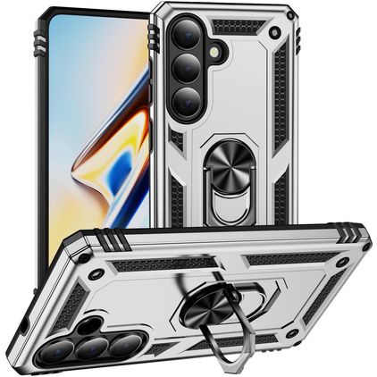 Mobigear Armor ring Samsung Galaxy S26 Hoesje Hardcase Backcover Shockproof met Ringhouder - Zilver