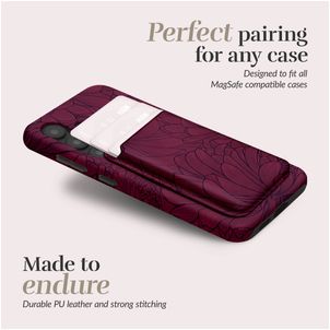 MIO Pasjeshouder - 3 Pasjes - MagSafe Compatible - Berry Blooms