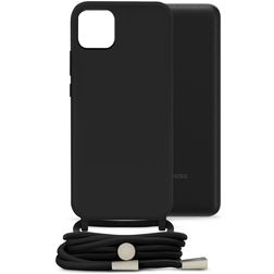 Mobilize Lanyard Gelly Samsung Galaxy A03 Flexibel TPU Hoesje met koord - Zwart