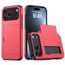 Mobigear Card iPhone 18 Pro Hoesje Hardcase Backcover Shockproof met Pasjeshouder - Rood