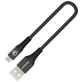 Mobilize Strong Nylon USB-A naar USB-C Kabel 0.2 Meter - Zwart
