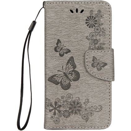 Mobigear Butterfly iPhone X Hoesje Bookcase Portemonnee - Grijs