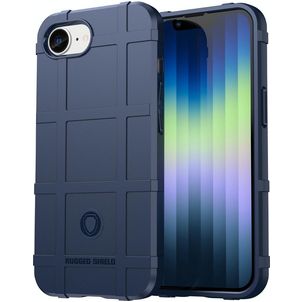 Mobigear Rugged Shield iPhone 16e Hoesje Flexibel TPU Backcover Shockproof - Blauw