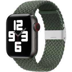 Mobigear Braided Nylon Apple Watch Bandje Klemsluiting - 42/41/40/38 mm - Olive