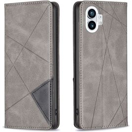 Mobigear Rhombus Slim Nothing Phone (1) Hoesje Bookcase - Grijs