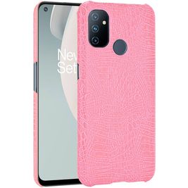 Mobigear Croco OnePlus Nord N100 Hoesje Hardcase Backcover - Roze