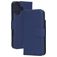 Mobiparts Wallet iPhone 16 MagSafe Hoesje Echt Leer Bookcase Portemonnee - Blauw