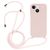 Mobigear Lanyard iPhone 15 Siliconen Hoesje met koord - Sand Pink