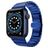 Mobigear Madrid Stalen Apple Watch Bandje Vouwsluiting - 42/41/40/38 mm - Blauw