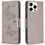 Mobigear Butterfly iPhone 15 Pro Hoesje Bookcase Portemonnee - Grijs