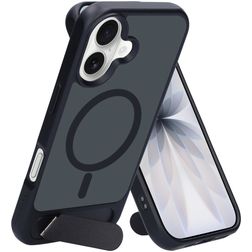 Mobiparts Hardcover iPhone 17 MagSafe Hoesje Hardcase Backcover met Standaard - Satin Black