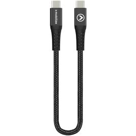 Mobilize Strong Nylon USB-C naar USB-C Kabel 0.2 Meter - Zwart