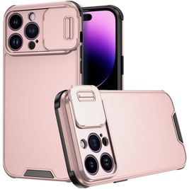 Mobigear Cam Slide iPhone 14 Pro Max Hoesje Hardcase Backcover met Camera Slider - Roségoud