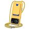 Mobigear Lanyard Card iPhone 17 Pro Siliconen Hoesje met koord en Pasjeshouder - Geel