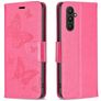 Mobigear Butterfly Samsung Galaxy A24 Hoesje Bookcase Portemonnee - Magenta