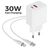 Mobiparts Wall Charger Dual USB / USB-C USB-C 1 Meter Power Delivery 30W 3A - Wit