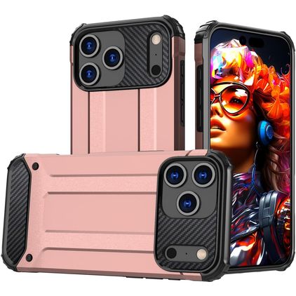 Mobigear Outdoor iPhone 17 Pro Hoesje Hardcase Backcover Shockproof - Roségoud