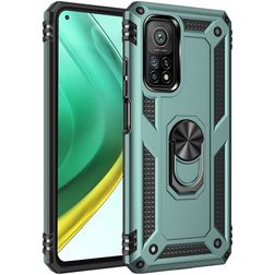 Mobigear Armor Ring Xiaomi Mi 10T Pro Hoesje Hardcase Backcover Shockproof met Ringhouder - Groen