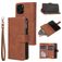 Mobigear Zipper iPhone 12 Hoesje Bookcase Portemonnee - Bruin