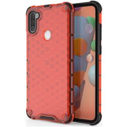 Mobigear Honeycomb Samsung Galaxy A11 Hoesje Hardcase Backcover Shockproof - Rood