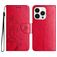 Mobigear Flowers iPhone 16 Pro Hoesje Bookcase Portemonnee - Rood
