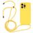 Mobigear Lanyard iPhone 14 Pro Max Siliconen Hoesje met koord - Geel