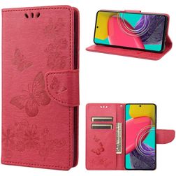 Mobigear Butterfly Samsung Galaxy M53 Hoesje Bookcase Portemonnee - Rood