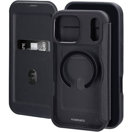 Mobiparts Shield Line iPhone 18 Pro Max MagSafe Hoesje Bookcase - Zwart