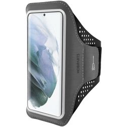 Mobiparts Comfort Fit Telefoonhouder Hardlopen Samsung Galaxy S21 Sport Hoesje Neopreen Sportarmband - Zwart