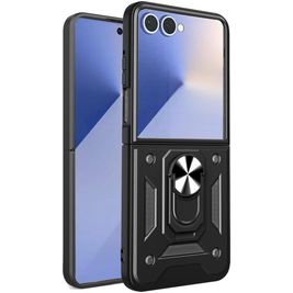 Mobigear Armor Ring Samsung Galaxy Z Flip 7 Hoesje Hardcase Backcover Shockproof met Ringhouder - Zwart