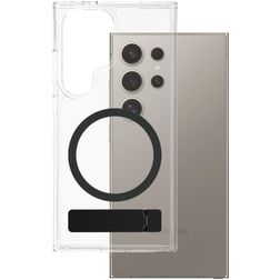 CARE by PanzerGlass Feature Case Samsung Galaxy S25 Ultra MagSafe Hoesje Hardcase Backcover Shockproof met Standaard - Transparant / Zwart