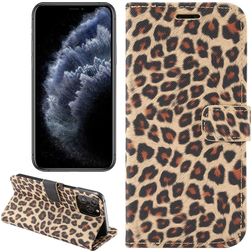 Mobigear Leopard iPhone 12 Pro Max Hoesje Bookcase Portemonnee - Geel