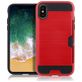 Mobigear Brushed Card iPhone XR Hoesje Hardcase Backcover Shockproof met Pasjeshouder - Rood