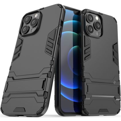 Mobigear Armor Stand iPhone 13 Pro Max Hoesje Hardcase Backcover Shockproof met Standaard - Zwart